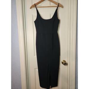 Windsor Black Strapless Midi Dress with Front Slit